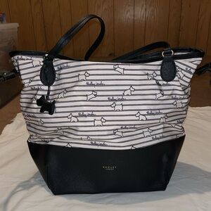Radley London Striped Black and Cream Tote